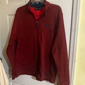 EUC Under Armour Red Quarter-Zip Pullover
